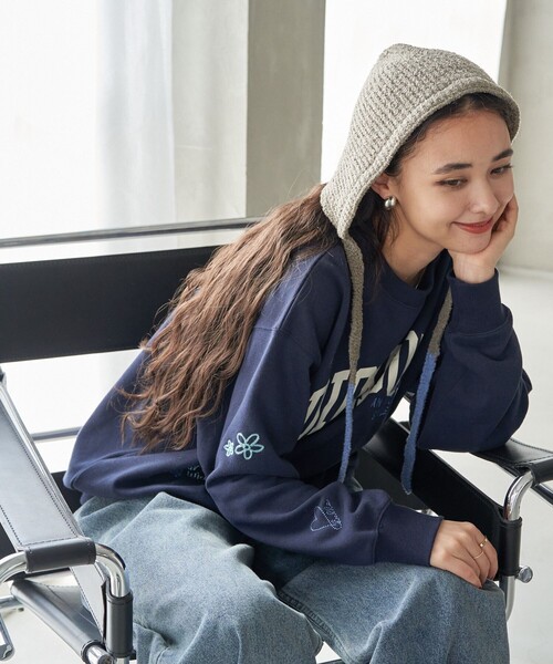 FREAK'S STORE(フリークスストア)の「RACAL/ラカル Knit Hoodie/ニットフーディー(ニットキャップ/ビーニー・レディース・ベージュ/ブラウン/サックスブルー/グレー・ONE SIZE)」の3枚目の写真