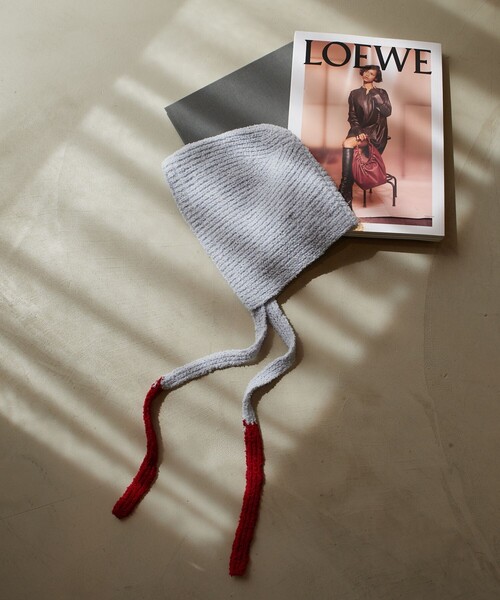 FREAK'S STORE(フリークスストア)の「RACAL/ラカル Knit Hoodie/ニットフーディー(ニットキャップ/ビーニー・レディース・ベージュ/ブラウン/サックスブルー/グレー・ONE SIZE)」の4枚目の写真