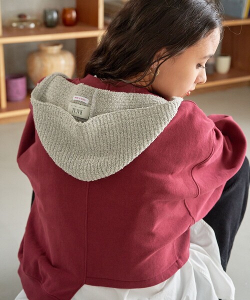 FREAK'S STORE(フリークスストア)の「RACAL/ラカル Knit Hoodie/ニットフーディー(ニットキャップ/ビーニー・レディース・ベージュ/ブラウン/サックスブルー/グレー・ONE SIZE)」の5枚目の写真