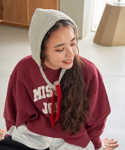 FREAK'S STORE(フリークスストア)の「RACAL/ラカル Knit Hoodie/ニットフーディー(ニットキャップ/ビーニー・レディース・ベージュ/ブラウン/サックスブルー/グレー・ONE SIZE)」の8枚目の写真