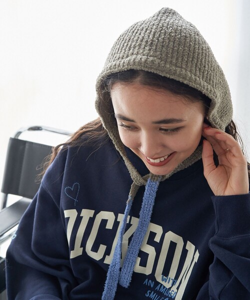 FREAK'S STORE(フリークスストア)の「RACAL/ラカル Knit Hoodie/ニットフーディー(ニットキャップ/ビーニー・レディース・ベージュ/ブラウン/サックスブルー/グレー・ONE SIZE)」の9枚目の写真