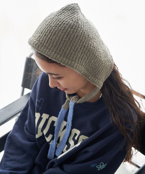 FREAK'S STORE(フリークスストア)の「RACAL/ラカル Knit Hoodie/ニットフーディー(ニットキャップ/ビーニー・レディース・ベージュ/ブラウン/サックスブルー/グレー・ONE SIZE)」の12枚目の写真