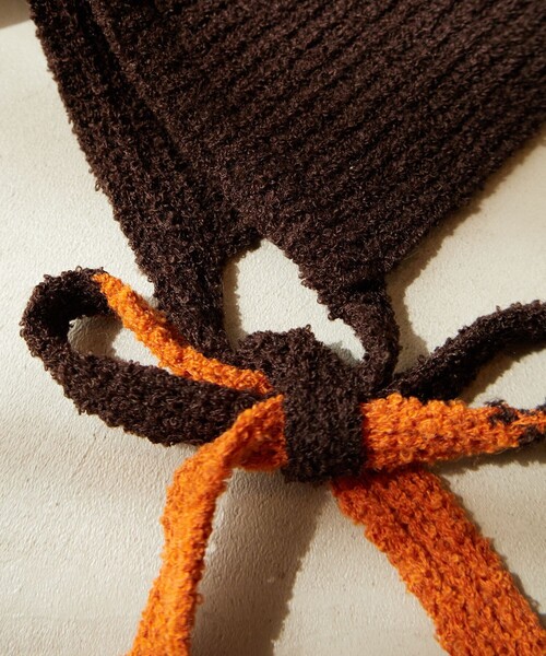 FREAK'S STORE(フリークスストア)の「RACAL/ラカル Knit Hoodie/ニットフーディー(ニットキャップ/ビーニー・レディース・ベージュ/ブラウン/サックスブルー/グレー・ONE SIZE)」の14枚目の写真