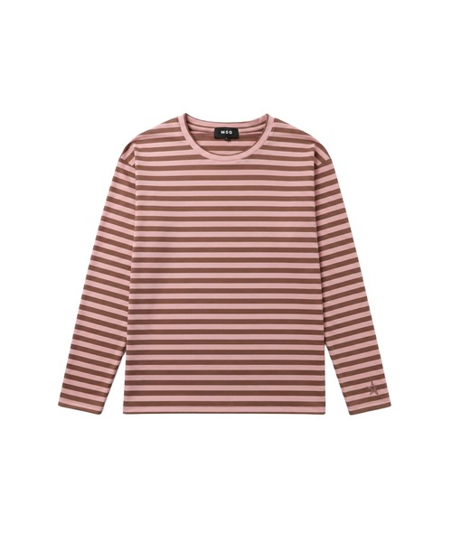 MSG(エムエスジー)の「ワンポイント刺繍レイヤードサムホールボーダーロングスリーブTシャツ(Tシャツ/カットソー・メンズ・ブラック系その他4/ブラック系3/ブラック系/ホワイト系3/ブラック系その他/ブラック系2/ブラック系その他2/グレー/ブラウン/ブラック・S/M/L/XL)」の15枚目の写真