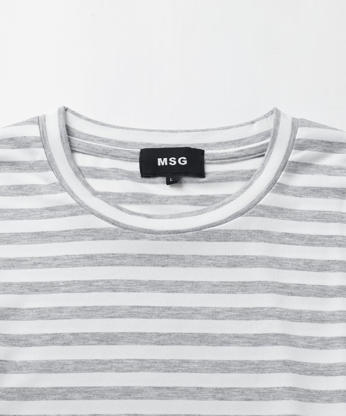 MSG(エムエスジー)の「ワンポイント刺繍レイヤードサムホールボーダーロングスリーブTシャツ(Tシャツ/カットソー・メンズ・ブラック系その他4/ブラック系3/ブラック系/ホワイト系3/ブラック系その他/ブラック系2/ブラック系その他2/グレー/ブラウン/ブラック・S/M/L/XL)」の16枚目の写真
