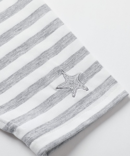 MSG(エムエスジー)の「ワンポイント刺繍レイヤードサムホールボーダーロングスリーブTシャツ(Tシャツ/カットソー・メンズ・ブラック系その他4/ブラック系3/ブラック系/ホワイト系3/ブラック系その他/ブラック系2/ブラック系その他2/グレー/ブラウン/ブラック・S/M/L/XL)」の19枚目の写真