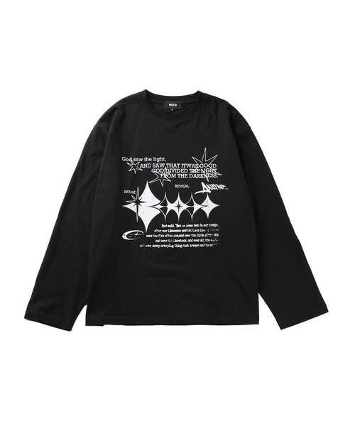 MSGM クラフィックフリントTシャツ 2940MM202207598 99 MSGM】 【「TheMwave」モノグラムパッチ ロングスリーブTシャツ