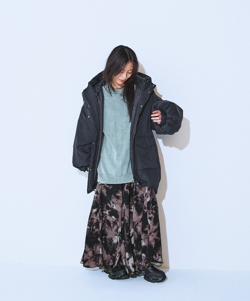 24AW JEANASIS ソデ2WAYモンスターパーカーコート サックス 水色 24AW JEANASIS ソデ2WAYモンスターパーカーコート サックス 水色