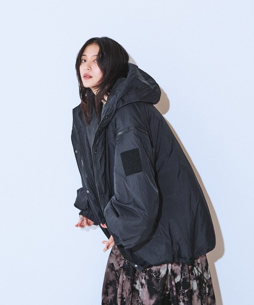 お値下！JEANASIS ソデ2WAYモンスターパーカーコート ブラック JEANASIS ブルゾン アウター 「WEB限定」ソデ2WAYモンスター