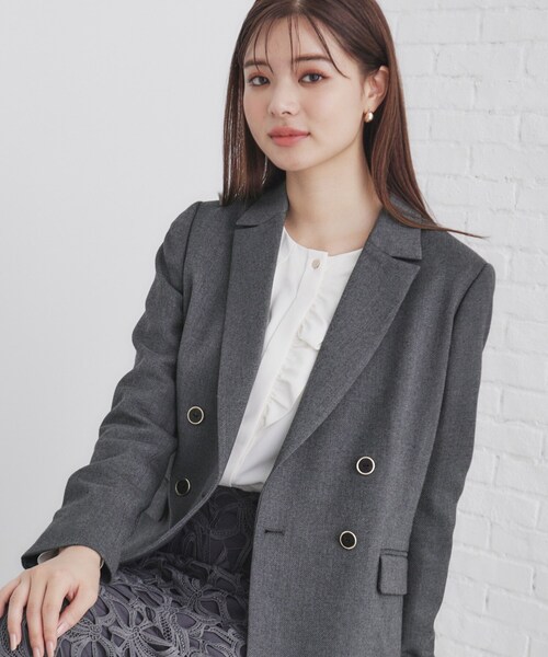 セール】《BAILA掲載》ダブルクロスジャケット/セットアップ対応