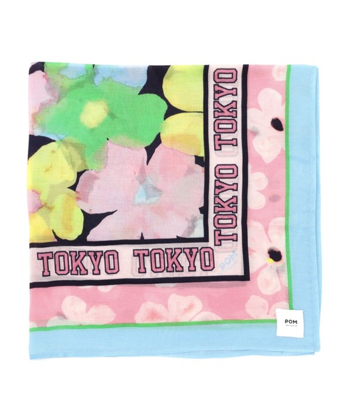ROSE BUD（ローズバッド）の「(POM)チェリーブロッサムプティ（バンダナ/スカーフ・レディース・ブルー・FREE）」の2枚目の写真