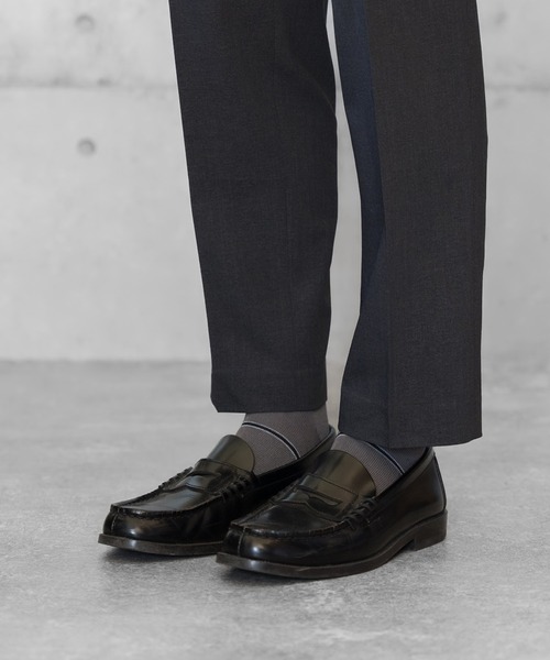 HARUSAKU CC(ハルサクシーシー)の「HARUSAKU CC : BORDER RIB SOCKS/ボーダー リブ ソックス(1P)(ソックス/靴下・メンズ・グリーン/ダークグレー/インディゴブルー/オフホワイト/ブラック・S/M)」の9枚目の写真