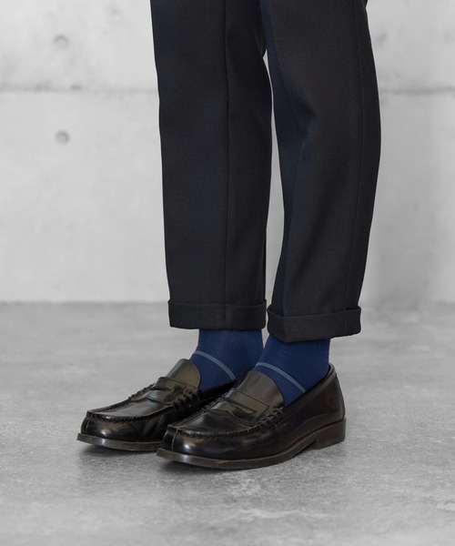 HARUSAKU CC(ハルサクシーシー)の「HARUSAKU CC : BORDER RIB SOCKS/ボーダー リブ ソックス(1P)(ソックス/靴下・メンズ・グリーン/ダークグレー/インディゴブルー/オフホワイト/ブラック・S/M)」の11枚目の写真