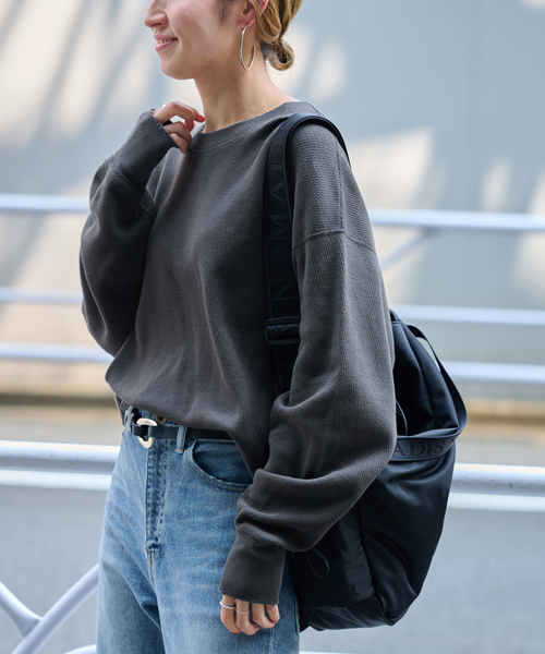 FRAMeWORK(フレームワーク)の「Healthknit/ヘルスニット 別注Thermal king Honeycomb(Tシャツ/カットソー・レディース・ホワイト系その他/スミクロ・FREE)」の4枚目の写真