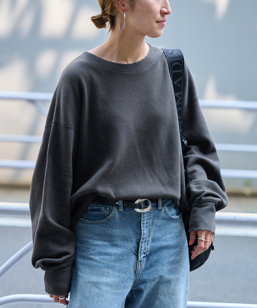 FRAMeWORK(フレームワーク)の「Healthknit/ヘルスニット 別注Thermal king Honeycomb(Tシャツ/カットソー・レディース・ホワイト系その他/スミクロ・FREE)」の5枚目の写真