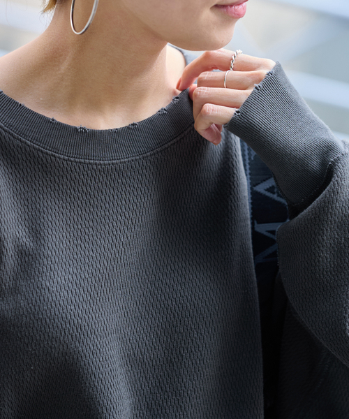 FRAMeWORK(フレームワーク)の「Healthknit/ヘルスニット 別注Thermal king Honeycomb(Tシャツ/カットソー・レディース・ホワイト系その他/スミクロ・FREE)」の7枚目の写真