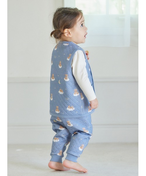 gelato pique（ジェラートピケ）の「【販路限定商品】【BABY】 dreamy bear柄腹巻パンツ（その他ベビーウェア・キッズ・クリーム/ネイビー・70/80）」の4枚目の写真