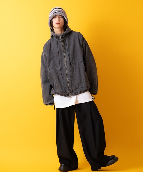 ◆MICHAA ニットブロックパッド セール】an meets zakka ボーダーファーニットハット / メンズ
