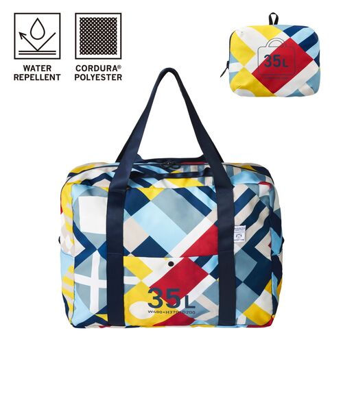TRAVEL SHOP MILESTO(トラベルショップミレスト)の「MILESTO×PAPIERTIGRE ポケッタブルボストン 35L(ボストンバッグ・レディース・ネイビー/ライトブルー/ブルー・フリ-)」の2枚目の写真
