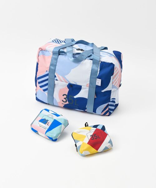 TRAVEL SHOP MILESTO(トラベルショップミレスト)の「MILESTO×PAPIERTIGRE ポケッタブルボストン 35L(ボストンバッグ・レディース・ネイビー/ライトブルー/ブルー・フリ-)」の14枚目の写真