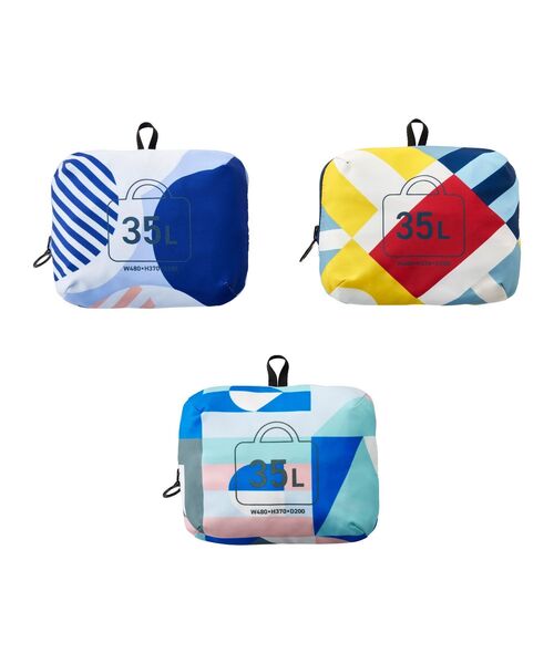 TRAVEL SHOP MILESTO(トラベルショップミレスト)の「MILESTO×PAPIERTIGRE ポケッタブルボストン 35L(ボストンバッグ・レディース・ネイビー/ライトブルー/ブルー・フリ-)」の19枚目の写真