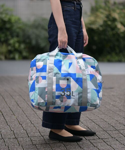 TRAVEL SHOP MILESTO(トラベルショップミレスト)の「MILESTO×PAPIERTIGRE ポケッタブルボストン 35L(ボストンバッグ・レディース・ネイビー/ライトブルー/ブルー・フリ-)」の20枚目の写真