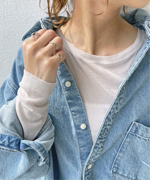 Spick & Span(スピックアンドスパン)の「≪追加2≫シアーボートネックプルオーバー(Tシャツ/カットソー・レディース・ホワイト/チャコールグレー/ライトグレー・FREE)」の3枚目の写真