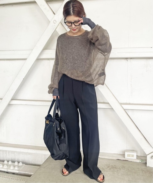 Spick & Span(スピックアンドスパン)の「≪追加2≫シアーボートネックプルオーバー(Tシャツ/カットソー・レディース・ホワイト/チャコールグレー/ライトグレー・FREE)」の9枚目の写真