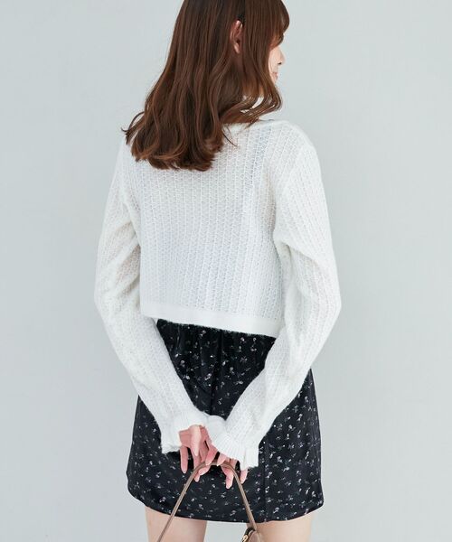 MAJESTIC LEGON（マジェスティックレゴン）の「カーデセットミニキャミワンピース（ワンピース・レディース・ブラック系その他/ベージュ系その他2・MEDIUM）」の9枚目の写真