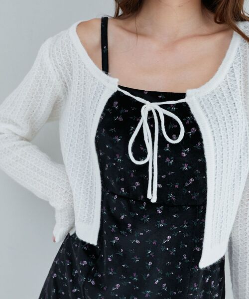 MAJESTIC LEGON（マジェスティックレゴン）の「カーデセットミニキャミワンピース（ワンピース・レディース・ブラック系その他/ベージュ系その他2・MEDIUM）」の10枚目の写真