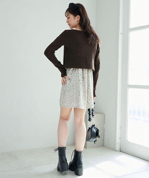 MAJESTIC LEGON（マジェスティックレゴン）の「カーデセットミニキャミワンピース（ワンピース・レディース・ブラック系その他/ベージュ系その他2・MEDIUM）」の13枚目の写真