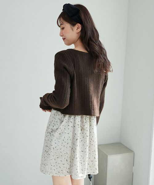 MAJESTIC LEGON（マジェスティックレゴン）の「カーデセットミニキャミワンピース（ワンピース・レディース・ブラック系その他/ベージュ系その他2・MEDIUM）」の16枚目の写真