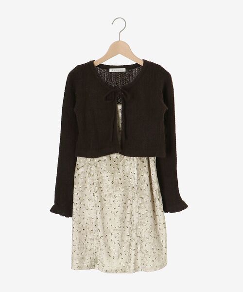 MAJESTIC LEGON（マジェスティックレゴン）の「カーデセットミニキャミワンピース（ワンピース・レディース・ブラック系その他/ベージュ系その他2・MEDIUM）」の18枚目の写真