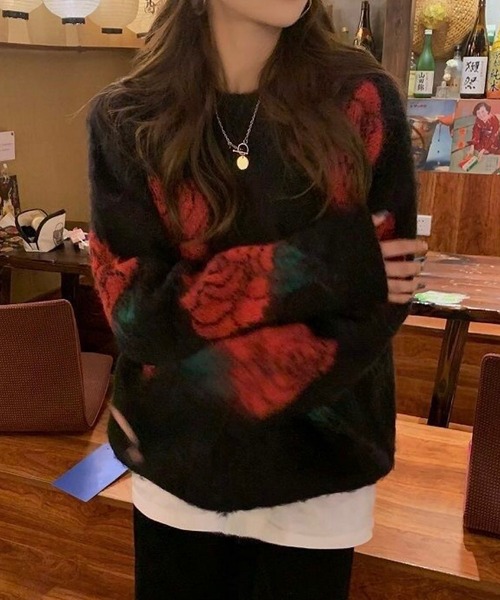 セール】薔薇 / バラ モヘアニット（ニット/セーター）｜WESTSEA