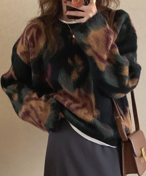 WESTSEA(ウエストシー)の「薔薇 / バラ クルーニット(ニット/セーター・レディース・ブラック/ブラック系その他・M/L)」の9枚目の写真