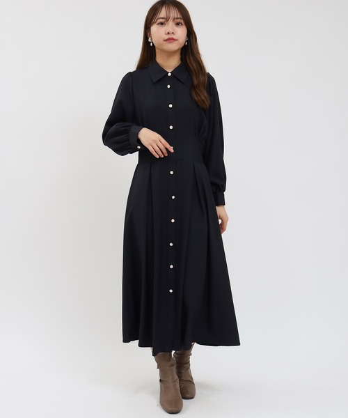 ASTORIA ODIER(アストリアオディール)の「コルセットシャツワンピース(ワンピース・レディース・カーキ/ワイン/グレー・SMALL/MEDIUM/LARGE)」の1枚目の写真