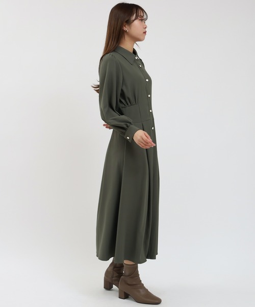 ASTORIA ODIER(アストリアオディール)の「コルセットシャツワンピース(ワンピース・レディース・カーキ/ワイン/グレー・SMALL/MEDIUM/LARGE)」の14枚目の写真