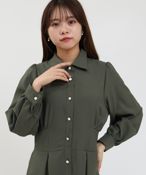 ASTORIA ODIER(アストリアオディール)の「コルセットシャツワンピース(ワンピース・レディース・カーキ/ワイン/グレー・SMALL/MEDIUM/LARGE)」の16枚目の写真