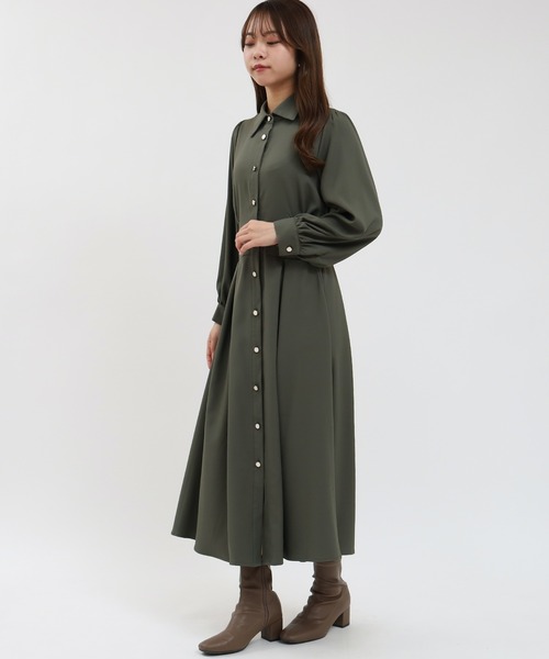 ASTORIA ODIER(アストリアオディール)の「コルセットシャツワンピース(ワンピース・レディース・カーキ/ワイン/グレー・SMALL/MEDIUM/LARGE)」の13枚目の写真