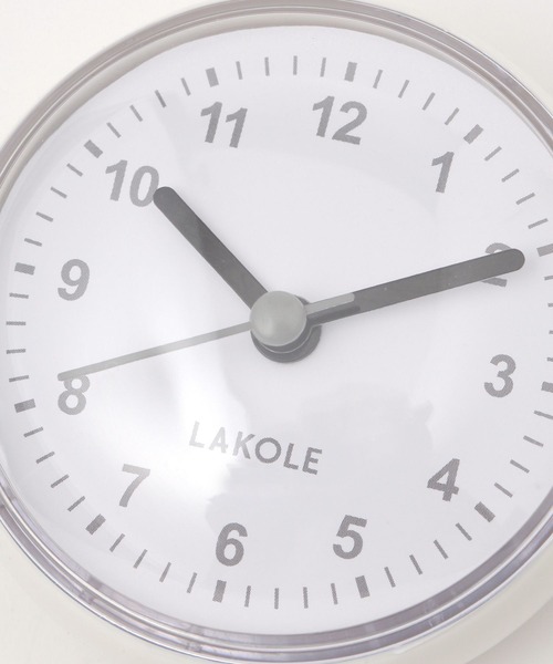 LAKOLE(ラコレ)の「【ガラスや鏡に吸着する】防滴時計 / 150064(掛け時計・レディース・ホワイト/グレー・FREE)」の10枚目の写真