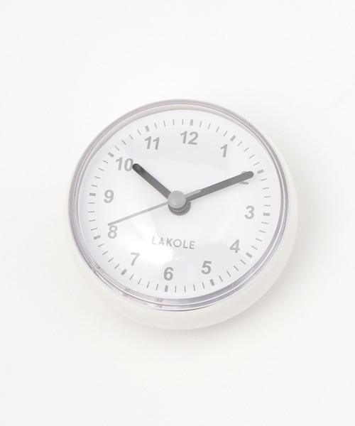 LAKOLE(ラコレ)の「【ガラスや鏡に吸着する】防滴時計 / 150064(掛け時計・レディース・ホワイト/グレー・FREE)」の22枚目の写真