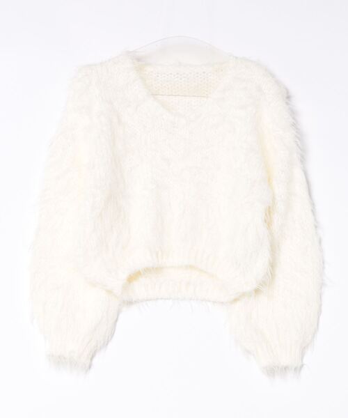 【セール】Vネックフェザーヤーンニット（ニット/セーター）｜Limue（リミュ）