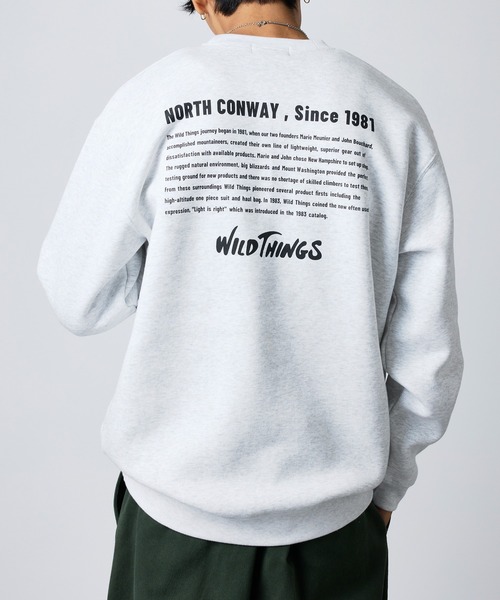 WILD THINGS(ワイルドシングス)の「【WILD THINGS】ヒストリーバックプリントトスウェット(スウェット・メンズ・グレー/ホワイト/ブラック/グレー系その他2/ネイビー・XL/L/M)」の1枚目の写真