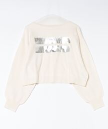 ニット セーター フロッキーロゴニットクロップドプルオーバー レディース STYLEBLOCK ニット セーター フロッキーロゴニットクロップド