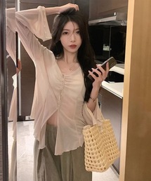 i-dare（アイディア）の「【i-dare】Vネック 薄手 トップス カーディガン（カーディガン/ボレロ）」