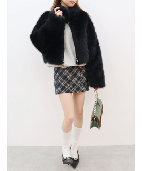 EVRIS(エヴリス)の「チェックミニスカート(スカート・レディース・ネイビー/ブラック・MEDIUM/SMALL)」の10枚目の写真