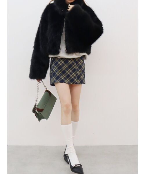 EVRIS(エヴリス)の「チェックミニスカート(スカート・レディース・ネイビー/ブラック・MEDIUM/SMALL)」の11枚目の写真