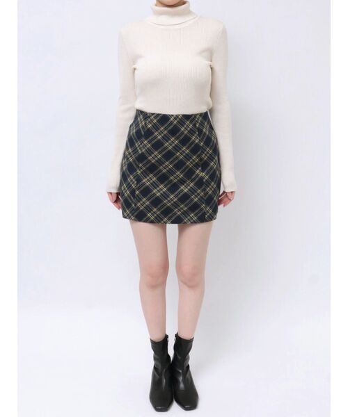 EVRIS(エヴリス)の「チェックミニスカート(スカート・レディース・ネイビー/ブラック・MEDIUM/SMALL)」の3枚目の写真
