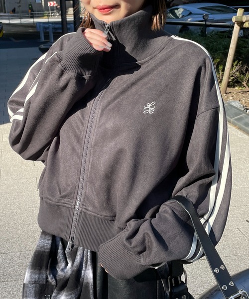 WEGO(ウィゴー)の「WEGO/スエードポンチクロップドトラックジャケット(ブルゾン・レディース・スミクロ/ブラウン/アイボリー・FREE)」の10枚目の写真