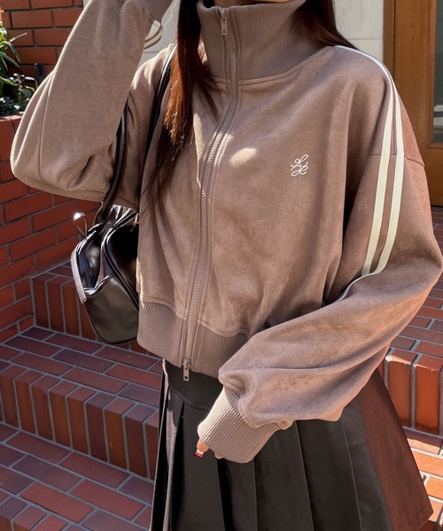 WEGO(ウィゴー)の「WEGO/スエードポンチクロップドトラックジャケット(ブルゾン・レディース・スミクロ/ブラウン/アイボリー・FREE)」の17枚目の写真